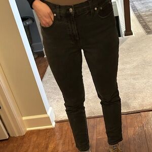 Madewell mid rise, perfect vintage jeans, grayish black